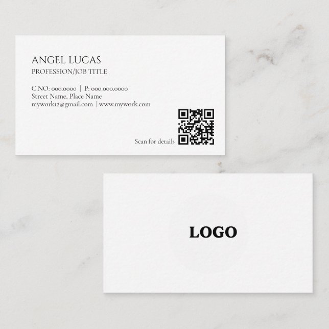  Minimalist Professional Plain  Business Card (Front/Back)
