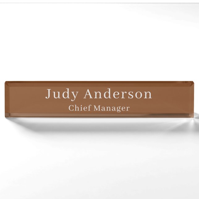 Minimalist Professional Plain Modern Elegant Nameplate (Front)