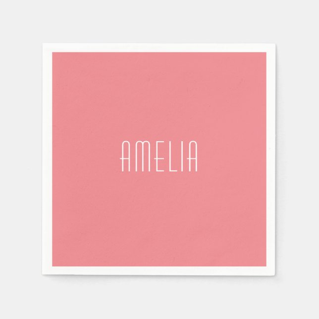 Minimalist Professional Plain Simple Name Napkin (Front)