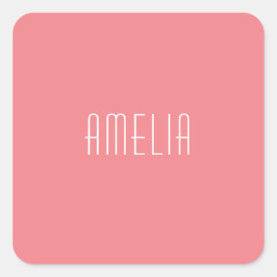 Minimalist Professional Plain Simple Name Square Sticker