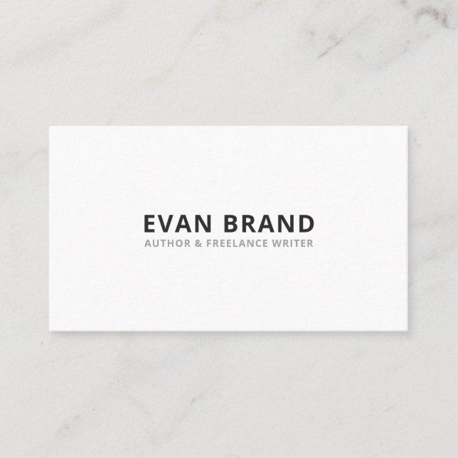 Minimalist Professional Plain White Business Card (Front)