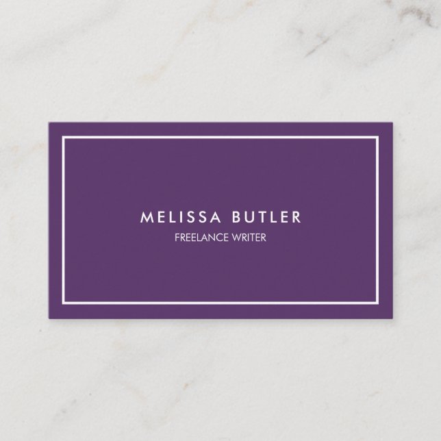Minimalist Professional Purple Business Card (Front)