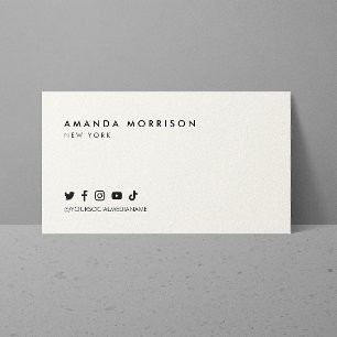 Minimalist Professional Social Media Ivory Business Card