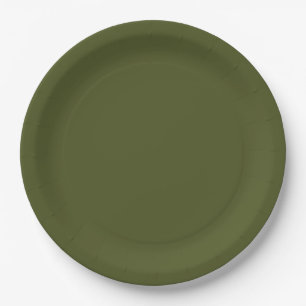 Minimalist Professional Solid Army Green Colour Paper Plate