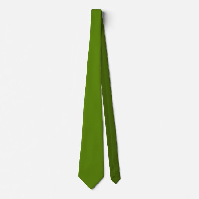 Minimalist Professional Solid Avocado Green Colour Tie (Front)