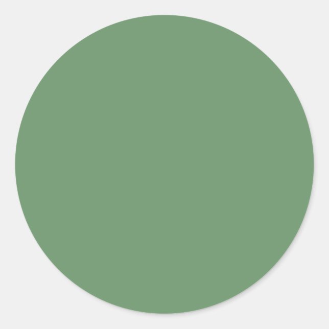Minimalist Professional Solid Russian Green Colour Classic Round Sticker (Front)