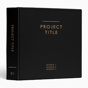 Minimalist Project Documents Compilation Black   Binder