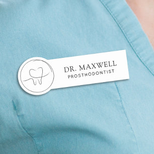Minimalist Prosthodontist Name Tag