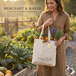 Minimalist Provisions & Errands Typography Tote Bag