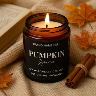 Minimalist Pumpkin Spice   Custom Black Square Sticker