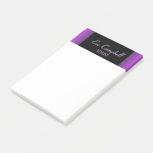 Minimalist purple and black post-it notes