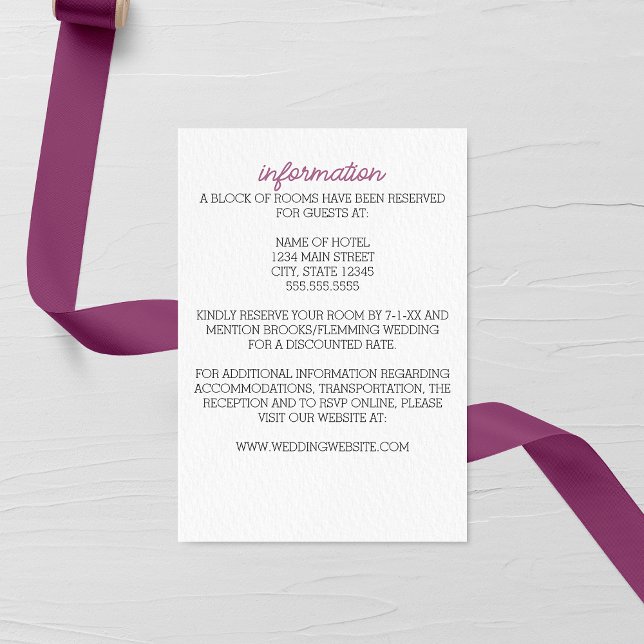 Minimalist Purple Aster Wedding Enclosure Card (Creator Uploaded)