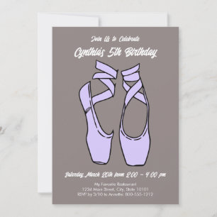 Minimalist Purple Ballet Birthday Party Invitation