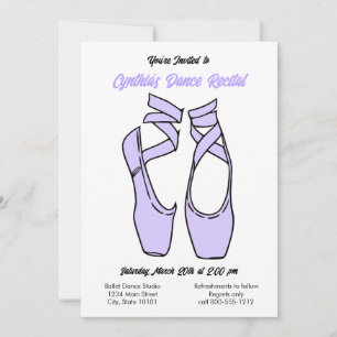Minimalist Purple Ballet Dance Recital Invitation