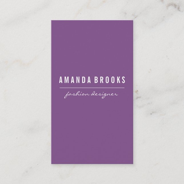 Minimalist Purple Business Card (Front)