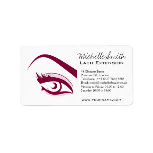 Minimalist Purple Eyelash Extension Makeup Artist Label