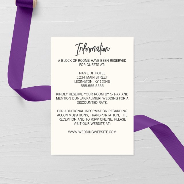 Minimalist Purple Larkspur Wedding  Enclosure Card (Creator Uploaded)