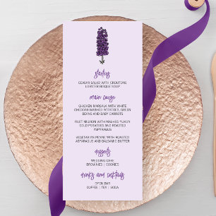  Minimalist Purple Larkspur Wedding Menu