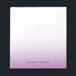 Minimalist Purple Ombre Personalized Notepad<br><div class="desc">Minimalist Purple Ombre Personalized Notepad</div>