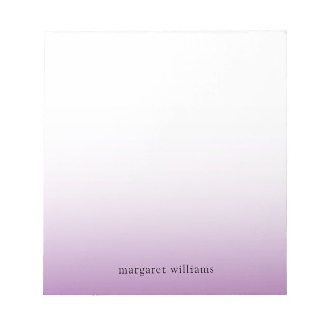 Minimalist Purple Ombre Personalized Notepad (Front)
