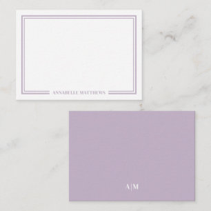 Minimalist Purple Two Border Monogram Card