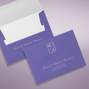 Minimalist Purple Wedding Envelope