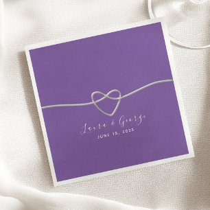 Minimalist Purple Wedding Napkins
