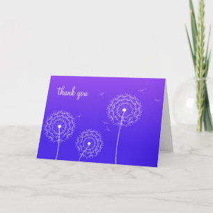 Minimalist Purple White Dandelion Thank You