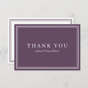 Minimalist Purple White Elegant Custom Thank You