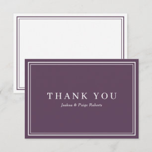 Minimalist Purple White Elegant Custom Thank You Card