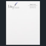 Minimalist Purple & White Simple Modern Notary Letterhead<br><div class="desc">Create a professional mailings with Minimalist Purple & White Simple Modern Notary Letterhead. Don't wait for opportunity, create it! Featuring a notary loan signing agent designed with a purple feathered calligraphy pen logo and simple, elegant design, this 8.5" x 11" letterhead is perfect for making sure your communication looks great....</div>