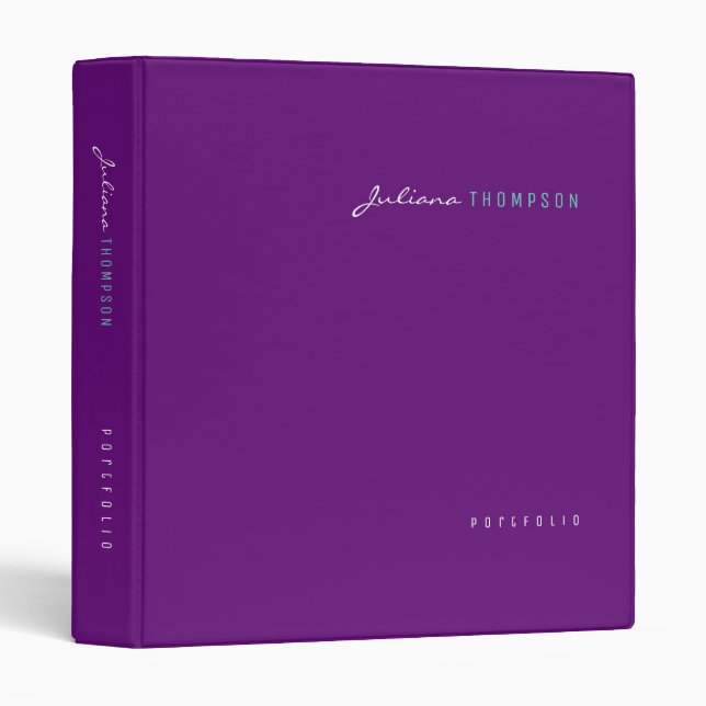 Minimalist Purple Women Portfolio Binder (Front/Spine)