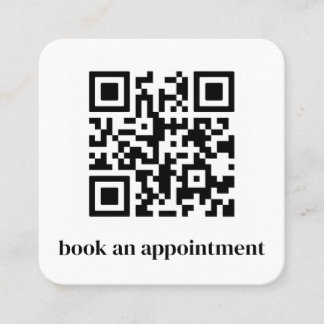Minimalist QR Code Book Appointment Square Business Card
