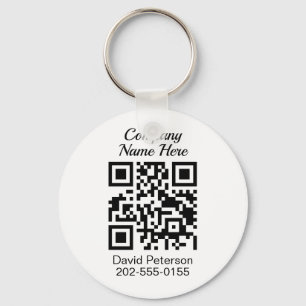 Minimalist QR Code Business Keychain
