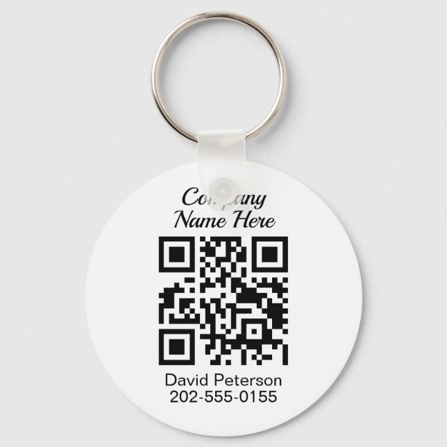 Minimalist QR Code Business Keychain (Front)