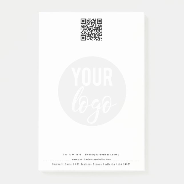 Minimalist QR Code Business Logo  Post-it Notes (Front)