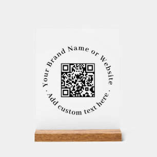 Minimalist QR Code Clean Custom Promotional Acrylic Sign