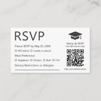 Minimalist QR Code Dietary Preference Grad RSVP