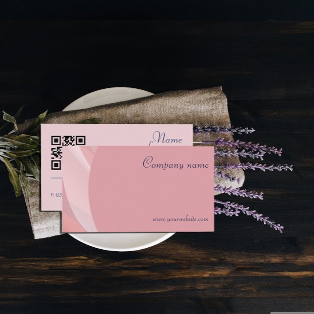 Minimalist QR code pastel terracotta Business Card (Creator Uploaded)