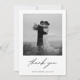 Minimalist QR Code Photo Gallery Wedding Thank You Card
