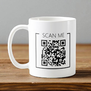 Minimalist QR Code Scan Me Business Coffee Mug