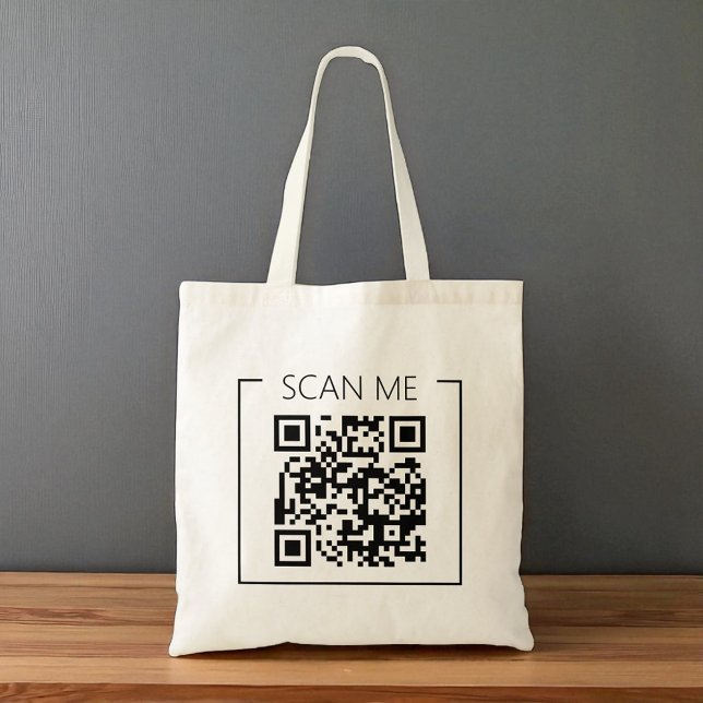 Minimalist QR Code Scan Me Business Tote Bag (Creator Uploaded)
