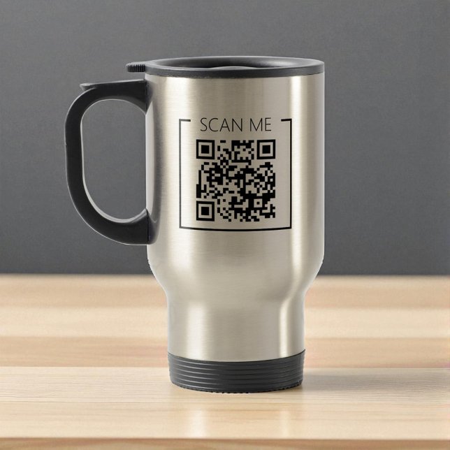 Minimalist QR Code Scan Me Business Travel Mug (Creator Uploaded)