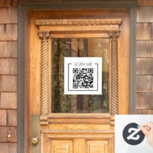 Minimalist QR Code Scan Me Business Window Cling