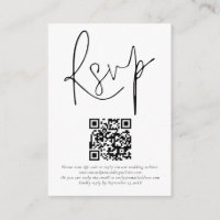 Minimalist QR Code Script Wedding RSVP