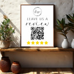 Minimalist QR Leave Us a Review Logo Poster<br><div class="desc">Introducing our Minimalist QR "Leave Us a Review" Business Sign – a modern and efficient way to enhance your online presence and gather valuable customer feedback. This sleek sign seamlessly integrates into your business setting with its minimalist design. It prominently displays a scannable QR code, making it effortless for customers...</div>