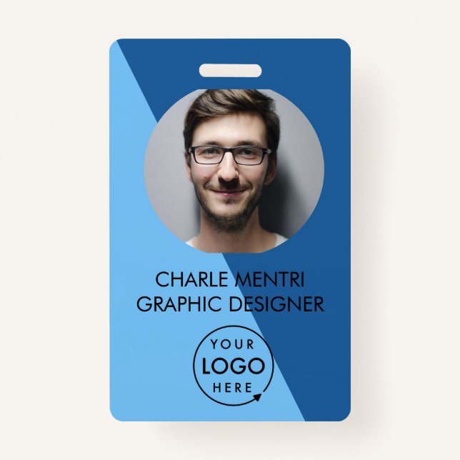 Minimalist QR Modern ID Card Badge (Front)