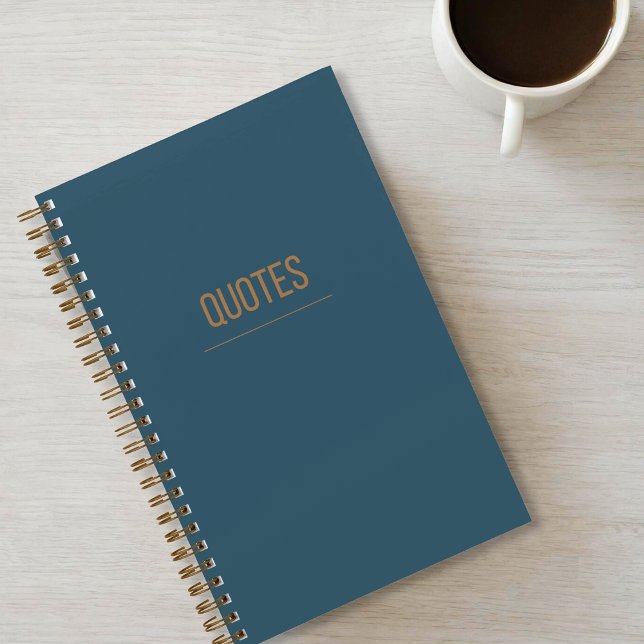 Minimalist Quote Journal In Blue-Green (Experience the elegant sophistication of this minimalist quote journal. )