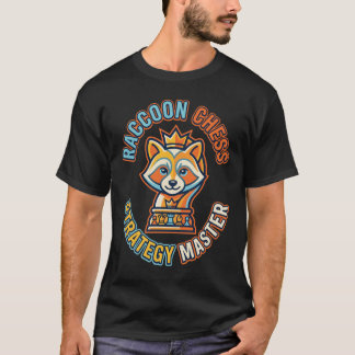 Minimalist Raccoon Chess Master Design T-Shirt