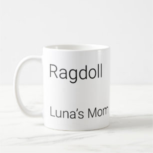 Minimalist Ragdoll Cat Custom Name Coffee Mug